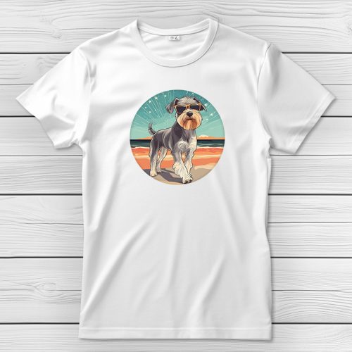 Schnauzeres póló férfiaknak fehér színben