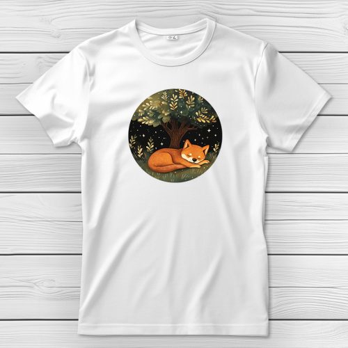 Shiba inus póló férfiaknak fehér színben