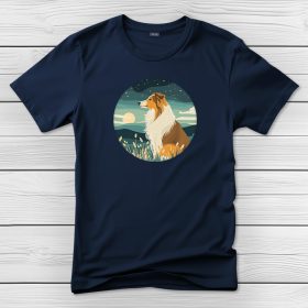 Skót juhászos póló férfiaknak sötétkék színben