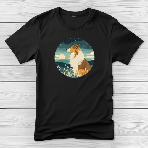 Skót juhászos póló férfiaknak fekete színben