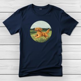 Cocker spánieles póló férfiaknak sötétkék színben