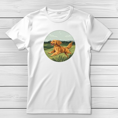 Cocker spánieles póló férfiaknak fehér színben