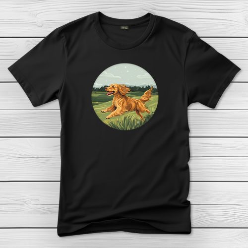 Cocker spánieles póló férfiaknak fekete színben