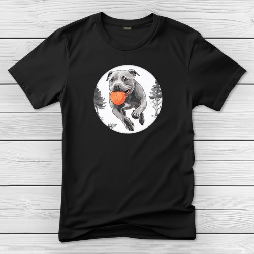 Staffordshire terrieres póló férfiaknak fekete színben