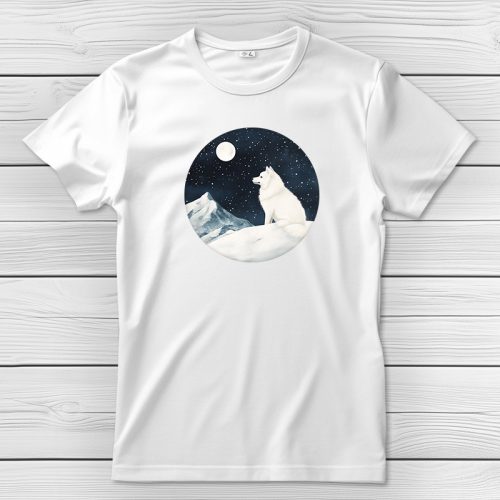 Szamojédes póló férfiaknak fehér színben