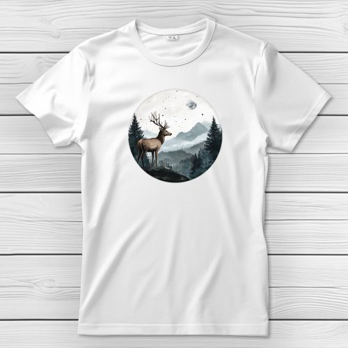 Szarvasos póló férfiaknak fehér színben