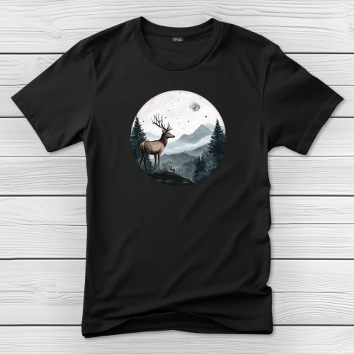 Szarvasos póló férfiaknak fekete színben