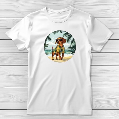 Tacskós póló férfiaknak fehér színben