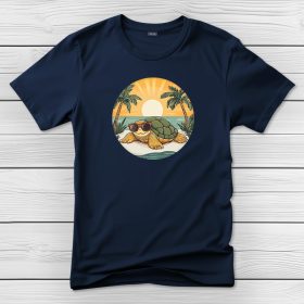 Teknősös póló férfiaknak sötétkék színben