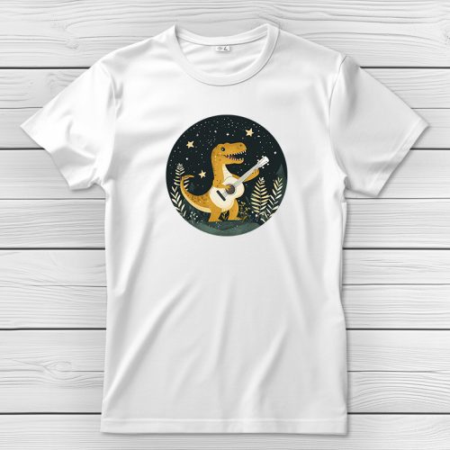 T-rexes póló férfiaknak fehér színben