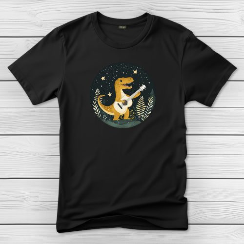 T-rexes póló férfiaknak fekete színben