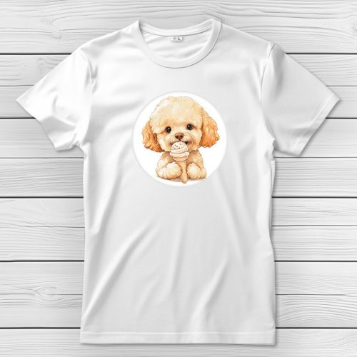 Uszkáros póló férfiaknak fehér színben