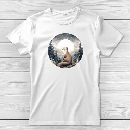 Vadászgörényes póló férfiaknak fehér színben