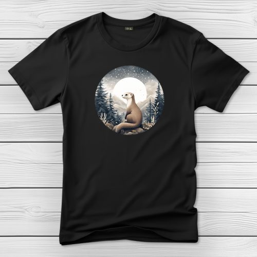 Vadászgörényes póló férfiaknak fekete színben