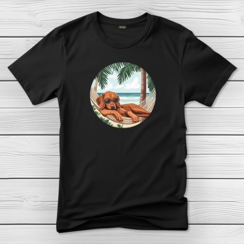 Magyar vizslás póló férfiaknak fekete színben