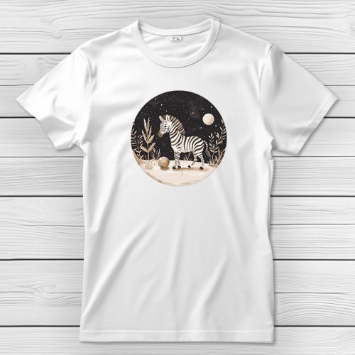 Zebrás póló férfiaknak fehér színben