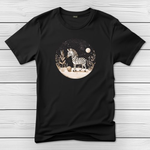 Zebrás póló férfiaknak fekete színben