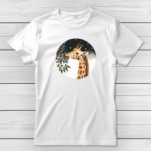 Zsiráfos póló férfiaknak fehér színben