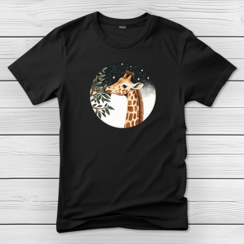 Zsiráfos póló férfiaknak fekete színben