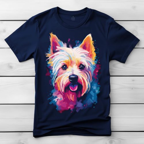 Westie-s póló férfiaknak sötétkék színben