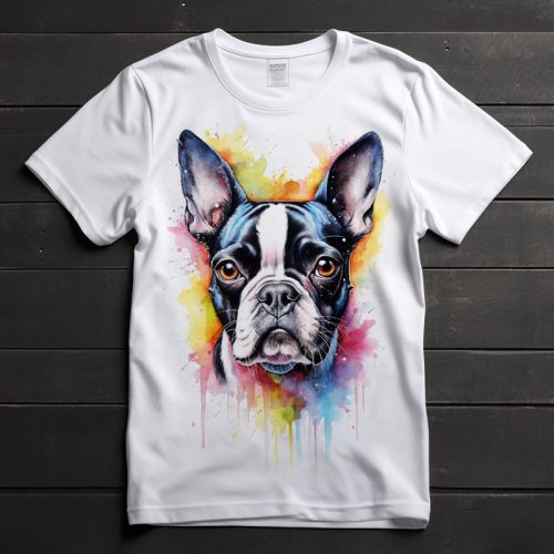 Boston terrier mintás póló férfiaknak