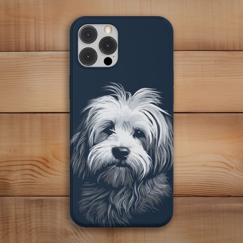 Havanese-s telefontok sötétkék színben