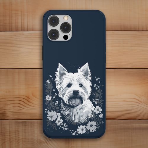 Westie-s telefontok sötétkék színben