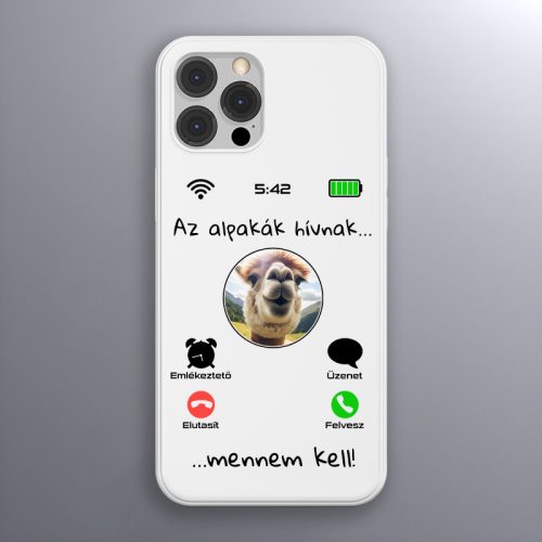 Alpakás telefontok fehér színben