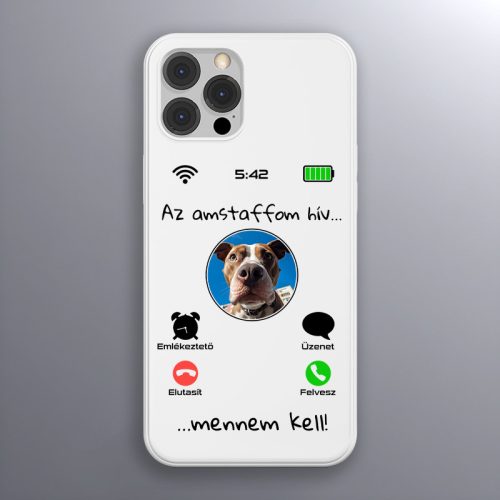 Amstaffos telefontok fehér színben