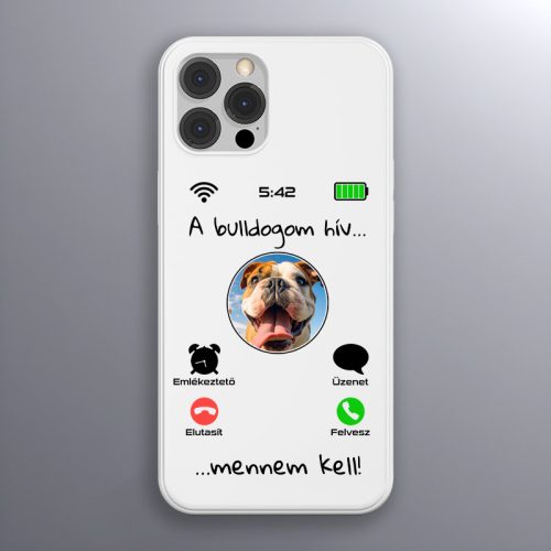 Angol bulldogos telefontok fehér színben