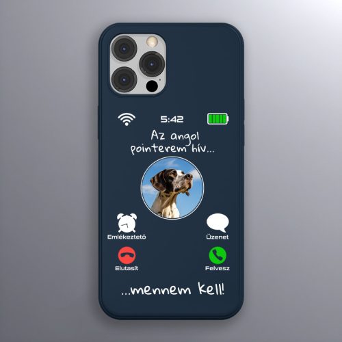 Angol pointeres telefontok sötétkék színben