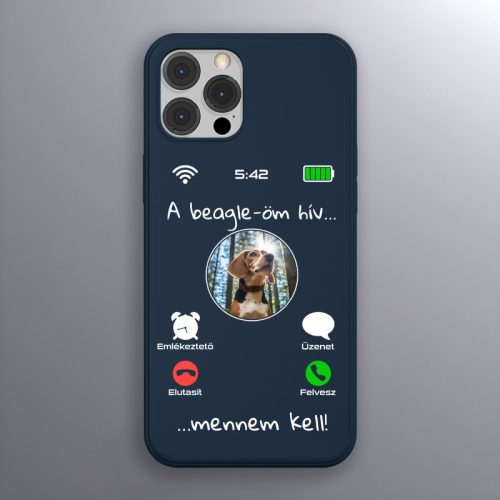Beagleös telefontok sötétkék színben