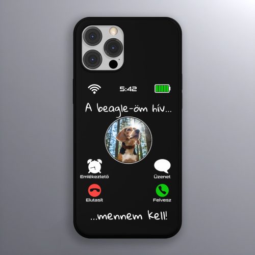 Beagleös telefontok fekete színben