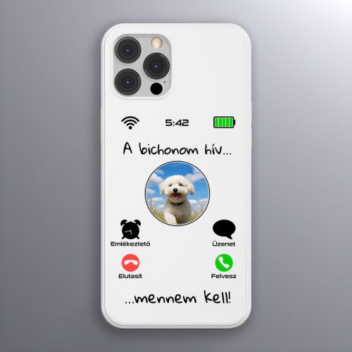 Bichon frisés telefontok fehér színben