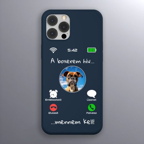 Boxeres telefontok sötétkék színben