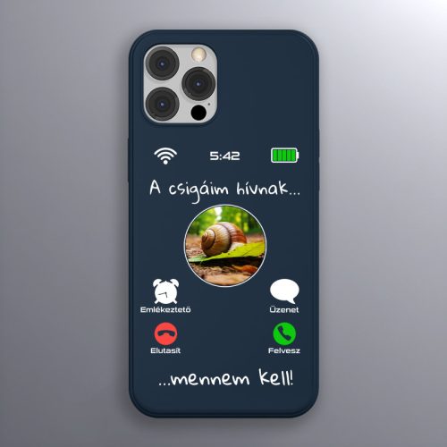 Csigás telefontok sötétkék színben