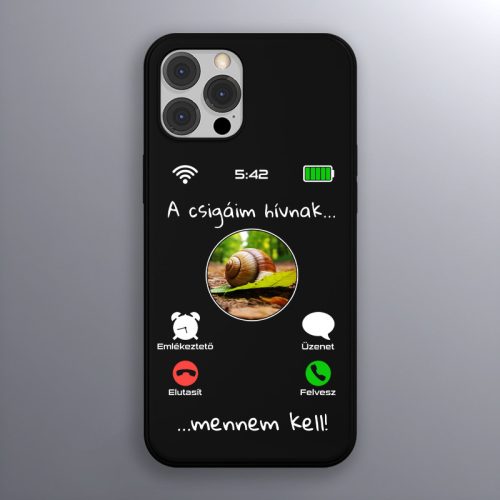 Csigás telefontok fekete színben