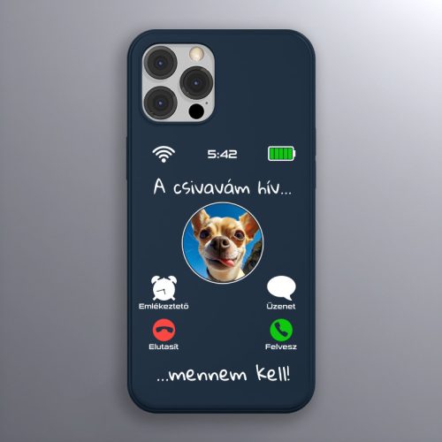Csivavás telefontok sötétkék színben