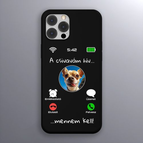 Csivavás telefontok fekete színben