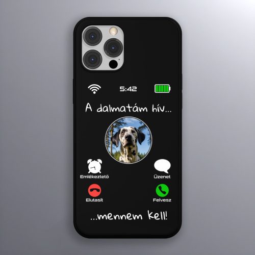 Dalmatás telefontok fekete színben