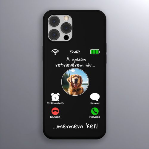 Golden retrieveres telefontok fekete színben