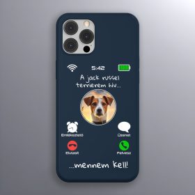 Jack russel terrieres telefontok sötétkék színben