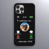 Mopszos telefontok fekete színben