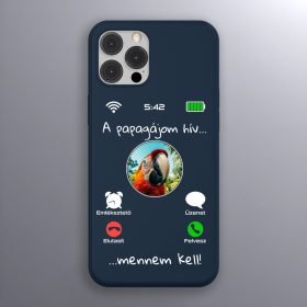 Papagájos telefontok sötétkék színben
