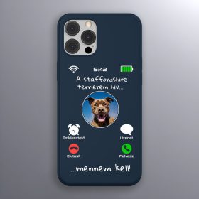 Staffordshire terrieres telefontok sötétkék színben