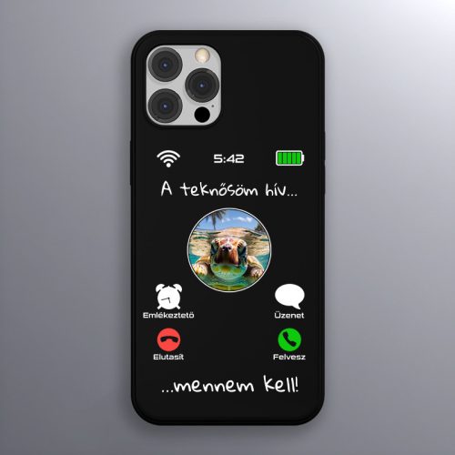 Teknősös telefontok fekete színben