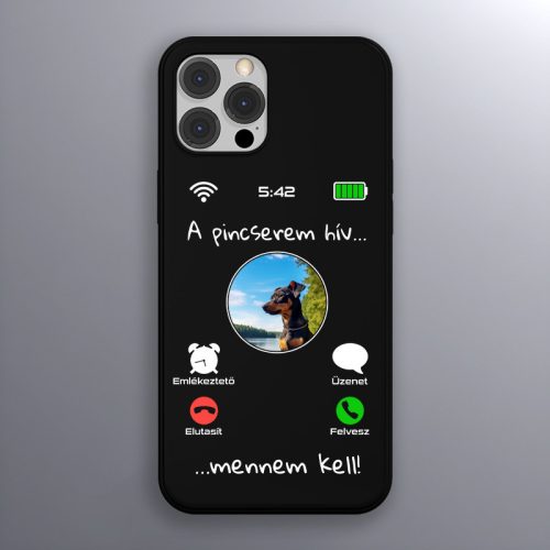 Törpe pincseres telefontok fekete színben