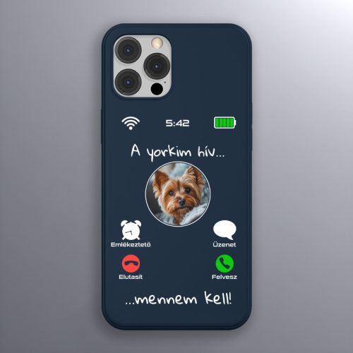 Yorkis telefontok sötétkék színben
