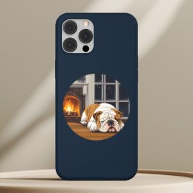 Angol bulldogos telefontok sötétkék színben