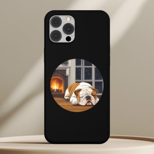 Angol bulldogos telefontok fekete színben